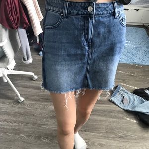 Pacsun denim skirt with distressed detail